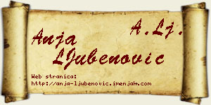 Anja LJubenović vizit kartica